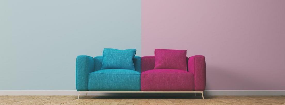 Combina dos colores en las paredes de una habitación